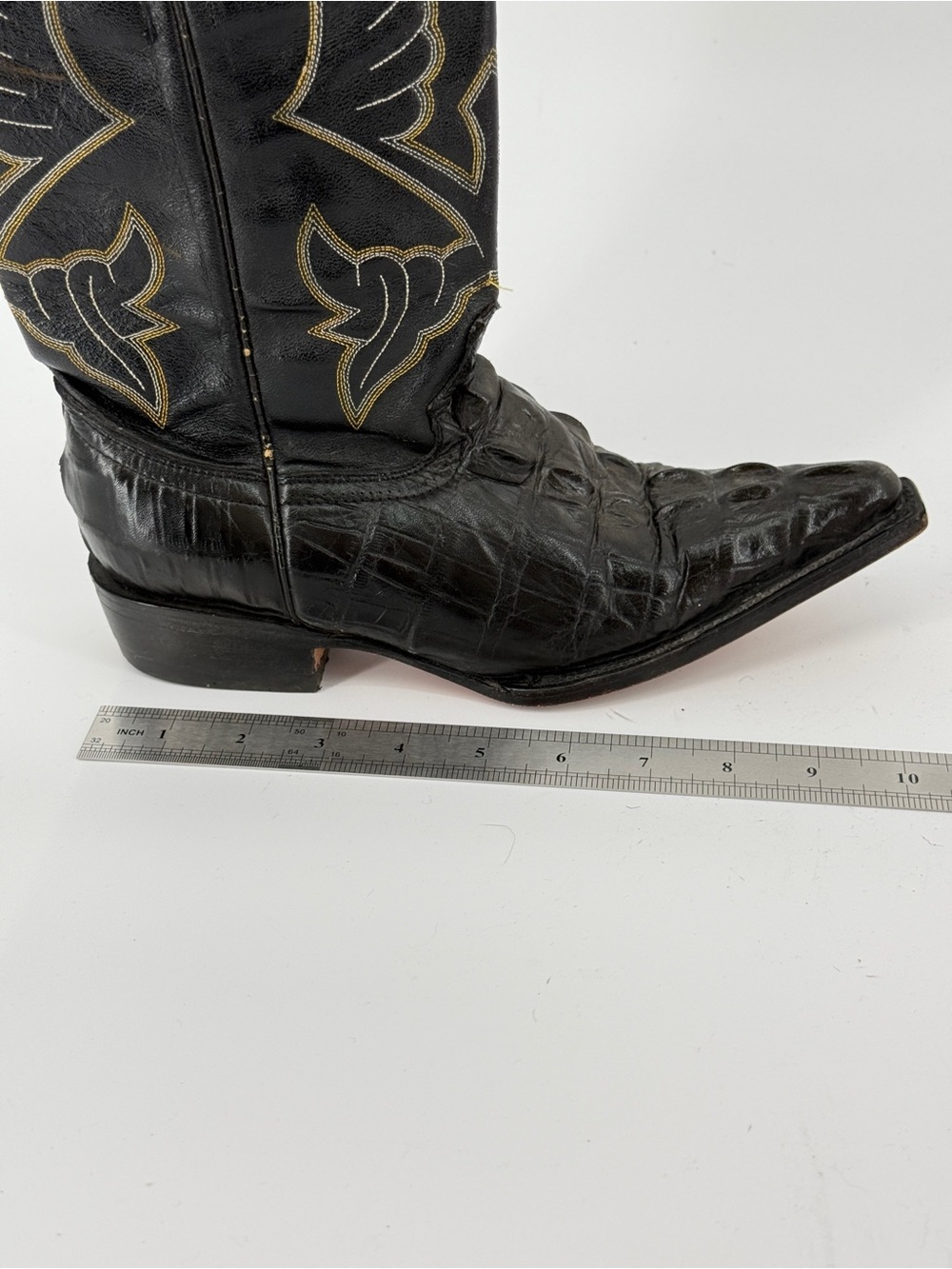 Grillos Black Western Cowboy Alligator Boots - Picture 7 of 7